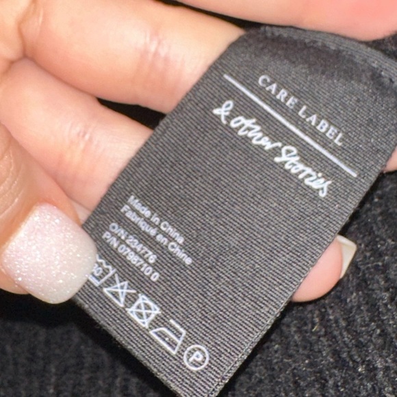 & other stories women’s black button front cardigan S fall winter - Picture 4 of 6